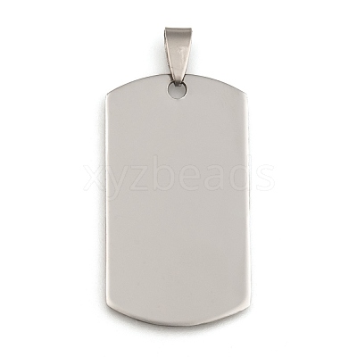 Non-Tarnish 201 Stainless Steel Rounded Rectangle Mirror Polished Finish Stamping Blank Tag Pendants STAS-S030-03-1
