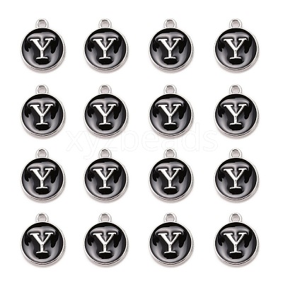 Platinum Plated Alloy Charms X-ENAM-S118-02Y-P-1
