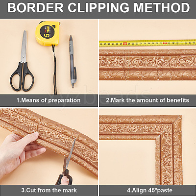 1Pc PVC Foam 3D Self-Adhesive Waterproof Wallpaper Border PAAG-CP0001-01G-1