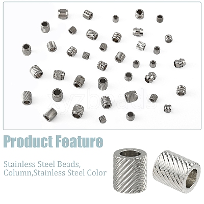 100Pcs 10 Styles Stainless Steel Beads STAS-YW0002-84-1