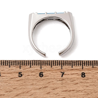 Brass Micro Pave Cubic Zirconia Cuff Open Rings for Women RJEW-L343-02P-1