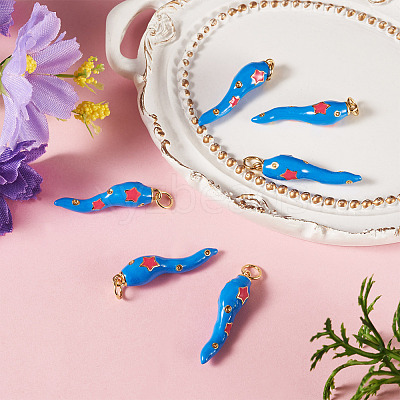 6Pcs Brass Enamel Pendants KK-SW0001-08A-1