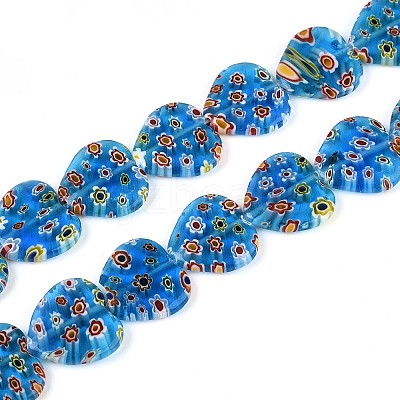 Handmade Millefiori Glass Beads Strands LAMP-T021-29C-1