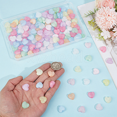 150Pcs Luminous Transparent Acrylic Beads OACR-PA0002-02-1