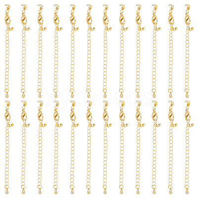 20 Sets Long-Lasting Plated Brass Chain Extender KK-UN0006-17-1