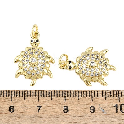 Brass Micro Pave Cubic Zirconia Pendants KK-D005-06A-G-1