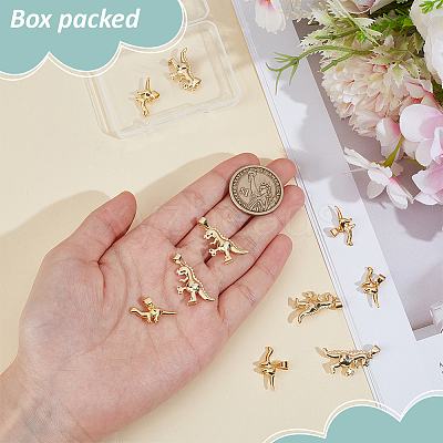 10Pcs 2 Styles Brass Charms KK-BC0014-85-1