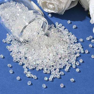 Bicone AB Color Plated Eco-Friendly Transparent Acrylic Beads X-TACR-A003-4mm-22-1
