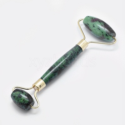 Natural Ruby in Zoisite Brass Face Massager MRMJ-G008-03G-1