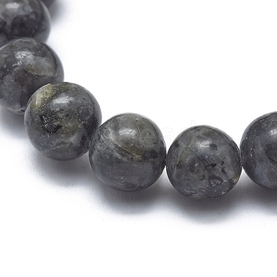 Natural Larvikite Bead Stretch Bracelets BJEW-K212-C-046-1