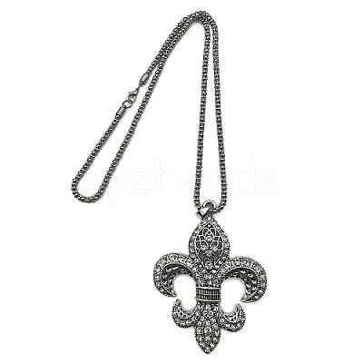Tibetan Style Alloy Rhinestone Pendant Necklaces for Women Men RH2699-1-1