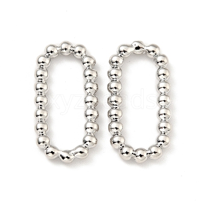 Rack Plating Brass Imitation Round Beading Links Rings KK-G416-55P-1