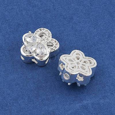 Rack Plating Brass Micro Pave Cubic Zirconia Beads KK-F879-12S-1