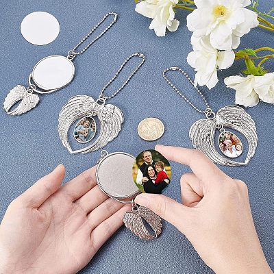 4 Sets 2 Style  Alloy Pendant Decoration Cabochon Settings AJEW-FH0002-02-1