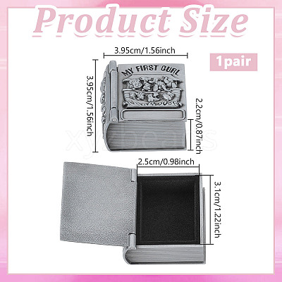 Alloy Engraved First Curl and First Tooth Keepsake Boxes CON-WH0123-18A-1