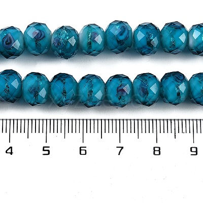 Handmade Gold Sand Lampwork Beads Strands LAMP-R141-10mm-26-1