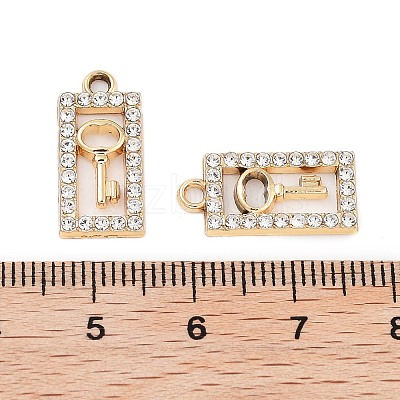 UV Plating Alloy Rhinestone Pendants ALRI-N058-14KCG-1