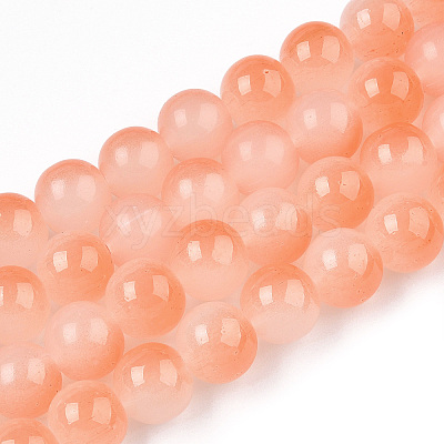 Baking Paint Imitation Jade Glass Round Bead Strands DGLA-N003-10mm-07-1