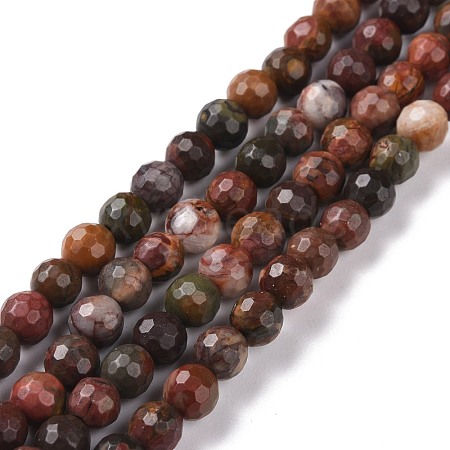 Natural Polychrome Jasper/Picasso Stone/Picasso Jasper Beads Strands G-E571-25A-1