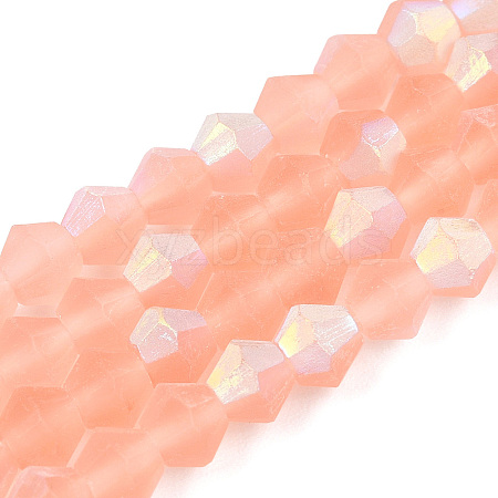 Imitate Austrian Crystal Bicone Frosted Glass Beads Strands EGLA-A039-T3mm-MB15-1