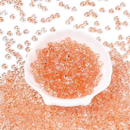 Spray Painted Transparent Glass Seed Beads SEED-T007-05D-1