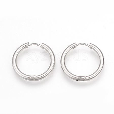 Tarnish Resistant 201 Stainless Steel Huggie Hoop Earrings MAK-R021-21mm-1