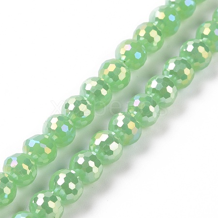 Electroplate Opaque Solid Color Glass Beads Strands X-GLAA-E036-10C-1