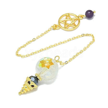 Round Resin Dowsing Pendulum Big Pendants G-C117-01G-06-1