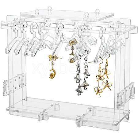 Assembled Transparent Acrylic Earring Display Stands EDIS-WH0021-12-1