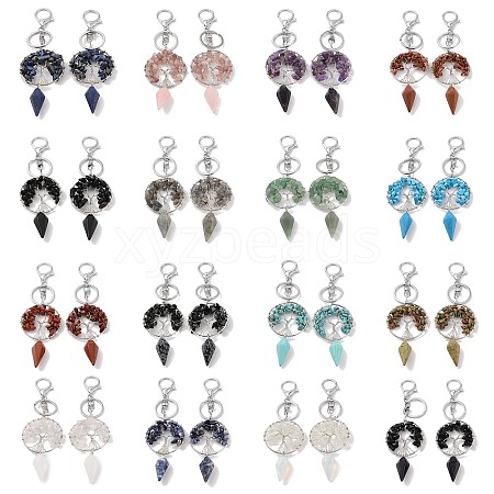 Natural & Synthetic Gemstone Keychain KEYC-K022-01P-1