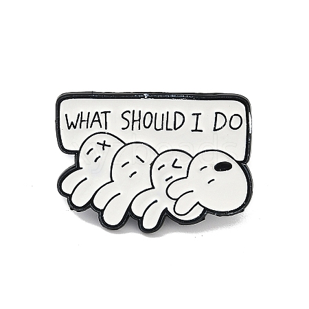 Cartoon Rabbit What Should I Do Enamel Pins JEWB-R001-06EB-03-1