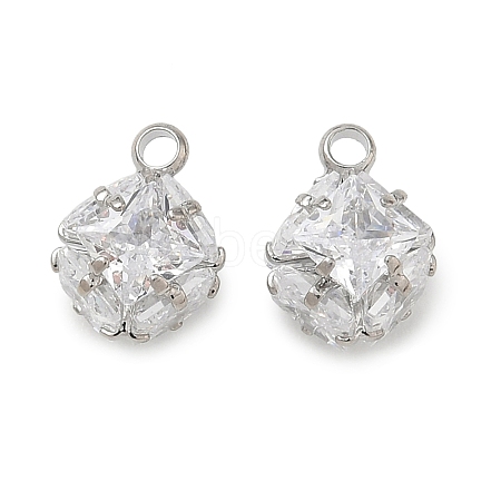 Brass Pave Clear Cubic Zirconia Charms CU-CBAD360-08P-02-1