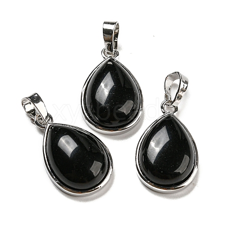 Natural Obsidian Pendants G-I358-B22-1