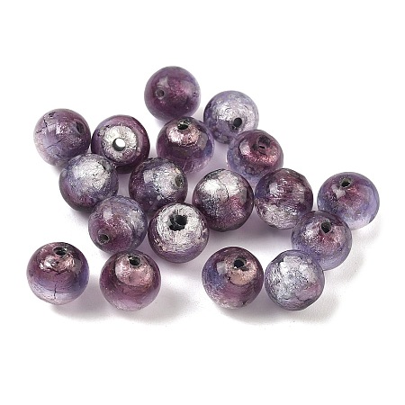 Handmade Silver Foil Glass Beads LAMP-A001-G02-10MM-1-1
