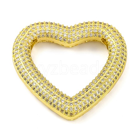 Rack Plating Brass Micro Pave Cubic Zirconia Pendants KK-M021-04G-1