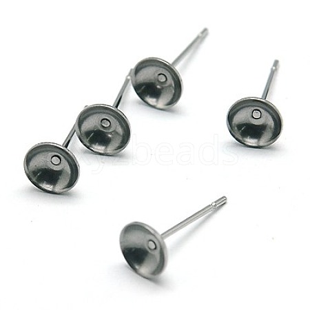 304 Stainless Steel Stud Earring Findings STAS-E024-6-1