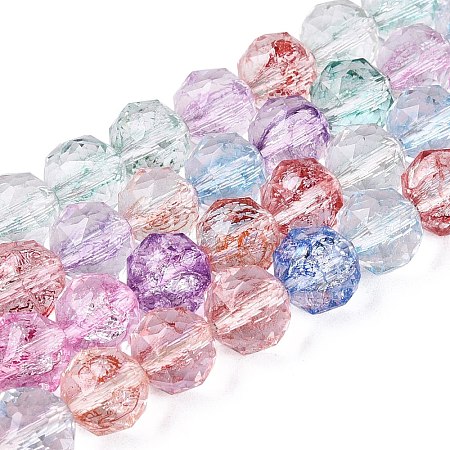 Crackle Transparent Glass Beads Strands GLAA-N063-8mm-M-1