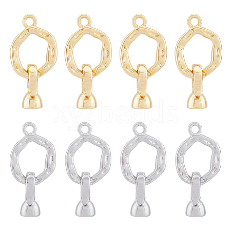 DICOSMETIC 8 Sets 2 Colors Brass Fold Over Clasps KK-DC0003-20-1
