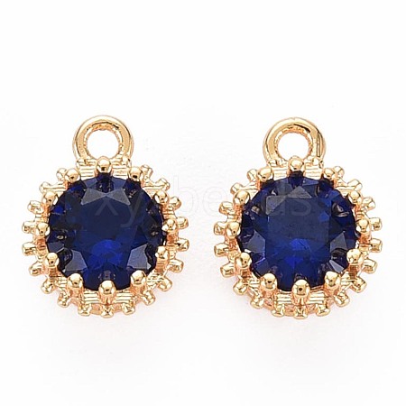 Brass Micro Pave Cubic Zirconia Charms KK-S356-772H-1