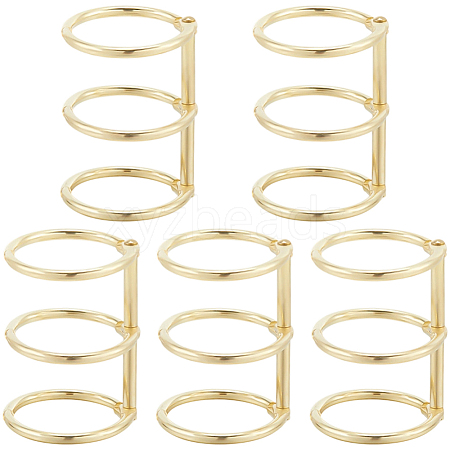 3-Ring Iron Loose Leaf Book Binder Hinged Rings AJEW-CP0009-48A-1