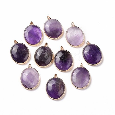 Natural Amethyst Pendants G-C023-03-1