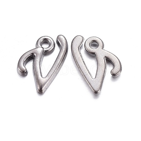 Gunmetal Plated Alloy Letter Pendants PALLOY-J718-01B-V-1