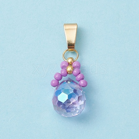 Glass Seed Beaded Pendants PALLOY-MZ00590-05-1