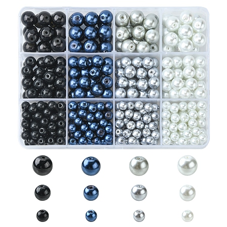 460Pcs 12 Style Glass Pearl Beads HY-FS0001-07-1