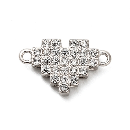 925 Sterling Silver Micro Pave Cubic Zirconia Connector Charms STER-U009-03P-01-1