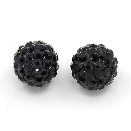 10MM Polymer Clay Grade A Rhinestone Pave Disco Ball Beads X-RB-H258-10MM-280-1