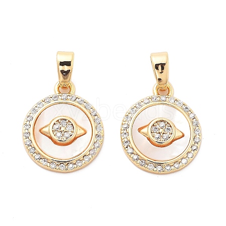 Brass Micro Pave Cubic Zirconia Charms KK-L222-012G-1