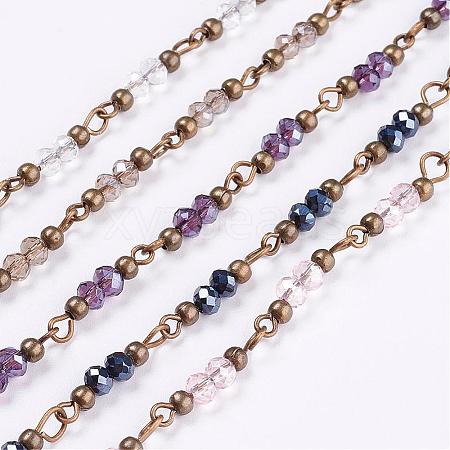 Handmade Glass Beaded Chains AJEW-JB00320-1