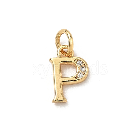 Brass Micro Pave Cubic Zirconia Charms KK-I382-03G-P-1