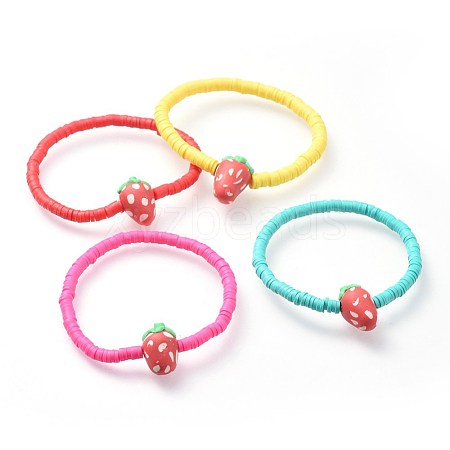 Handmade Polymer Clay Beads Kids Stretch Bracelets BJEW-JB04613-M-1